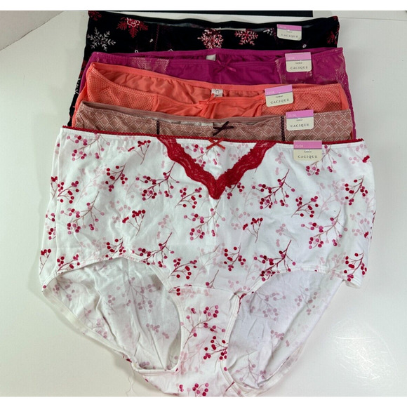 NWT Cacique Bundle Lot of 5 Panties Full Brief Lace Floral Plus Size 22/24 - Picture 13 of 13
